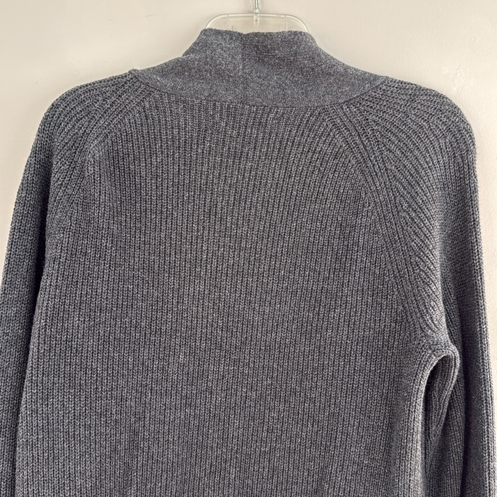 NWT LOFT Open Front Dk. Charcoal Ribbed Cardigan - Size M - Picture 4 of 6